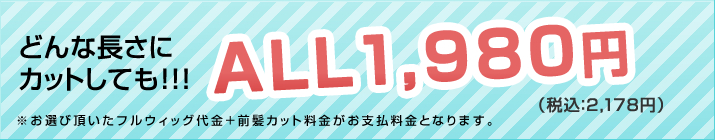 どんな長さにカットしても ALL1,980円(税込み2,178円)