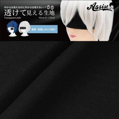 透けて見える生地　ブラック　90cm巾×25cm