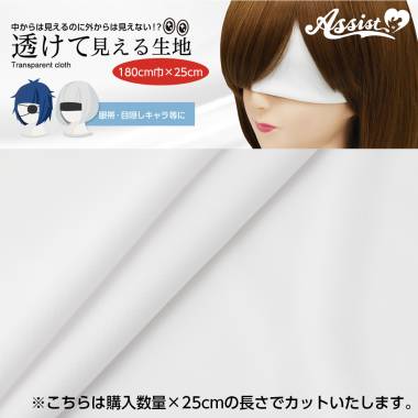 透けて見える生地　ホワイト　180cm巾×25cm