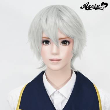 ショートレイヤー　ホワイトシルバー　60