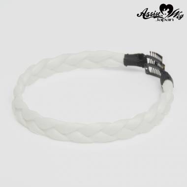 【在庫限り】三つ編みパーツ　ホワイトシルバー　60