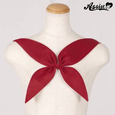 スカーフ風リボン　ディープレッド